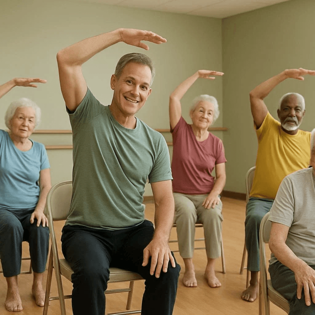Group yoga class at GrassROOTS Wellness